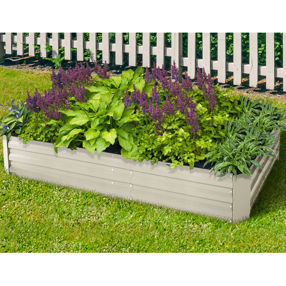 Greenfingers Raised Garden Bed Planter (Set of 2), Galvanised Steel ...